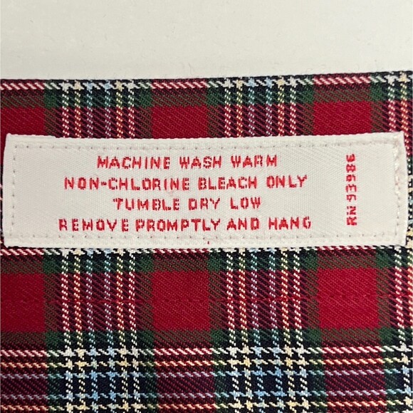 Brooks Brothers Casual Shirt Non-Iron Red Plaid Long-Sleeve Button-Down Sz M - Picture 5 of 10